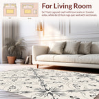 Elegant Gray Floral Starburst Pattern Rug