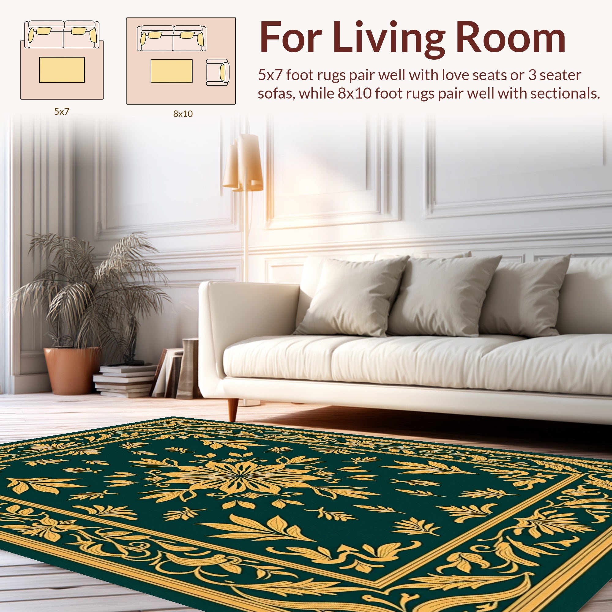 Vintage Floral Art Nouveau Inspired Rug