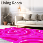Vibrant Pink Swirl Pattern Rug