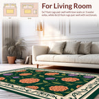 Floral Scrollwork Vintage Botanical Rug