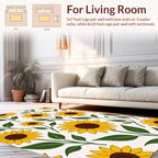 Bright Yellow Sunflower Pattern Rug