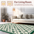 Classic Diamond Patterned Green Rug