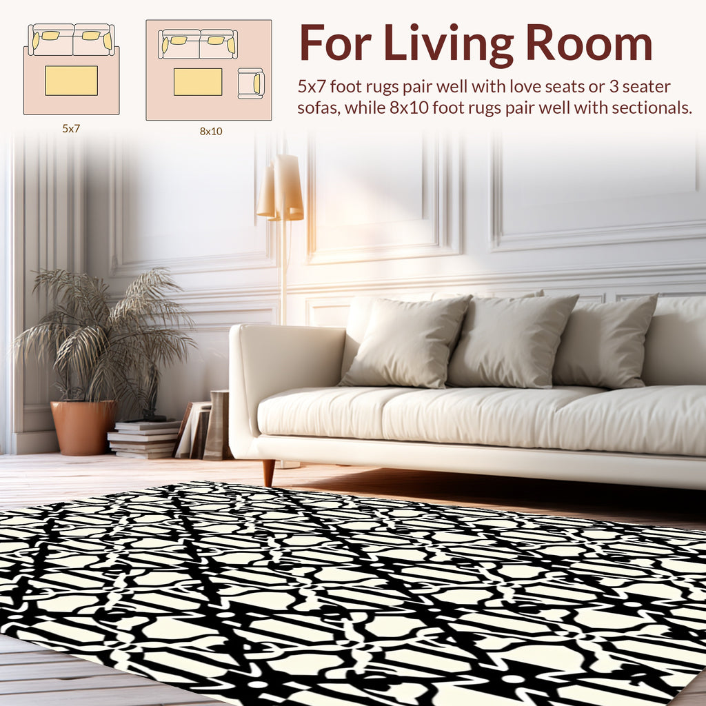 Monochromatic Lattice Pattern Design Rug