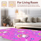 Whimsical Unicorn Rainbow Pattern Design Rug