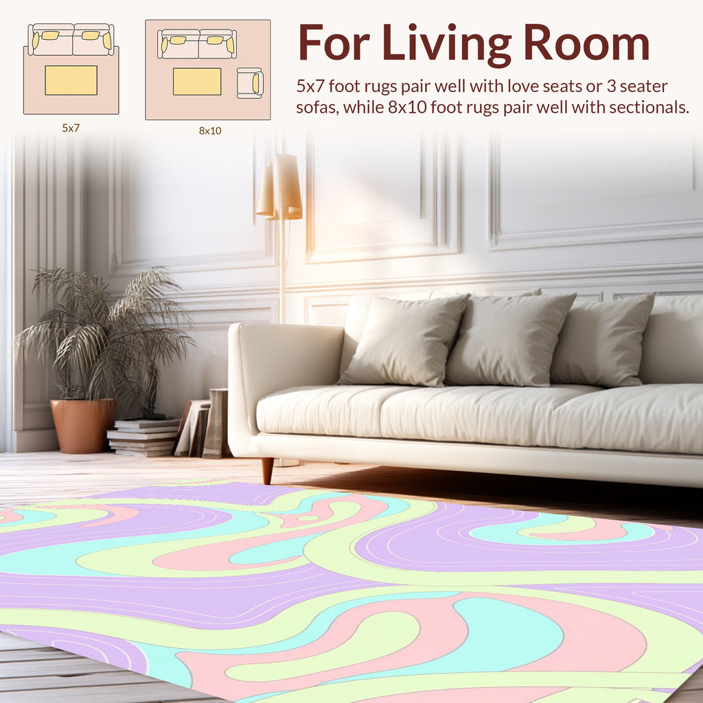 Pastel Swirl Pattern Rug