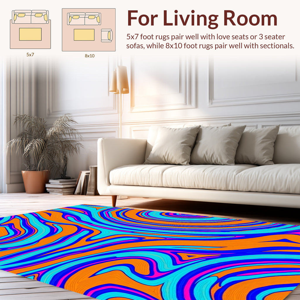 Vivid Swirl Abstract Pattern Rug