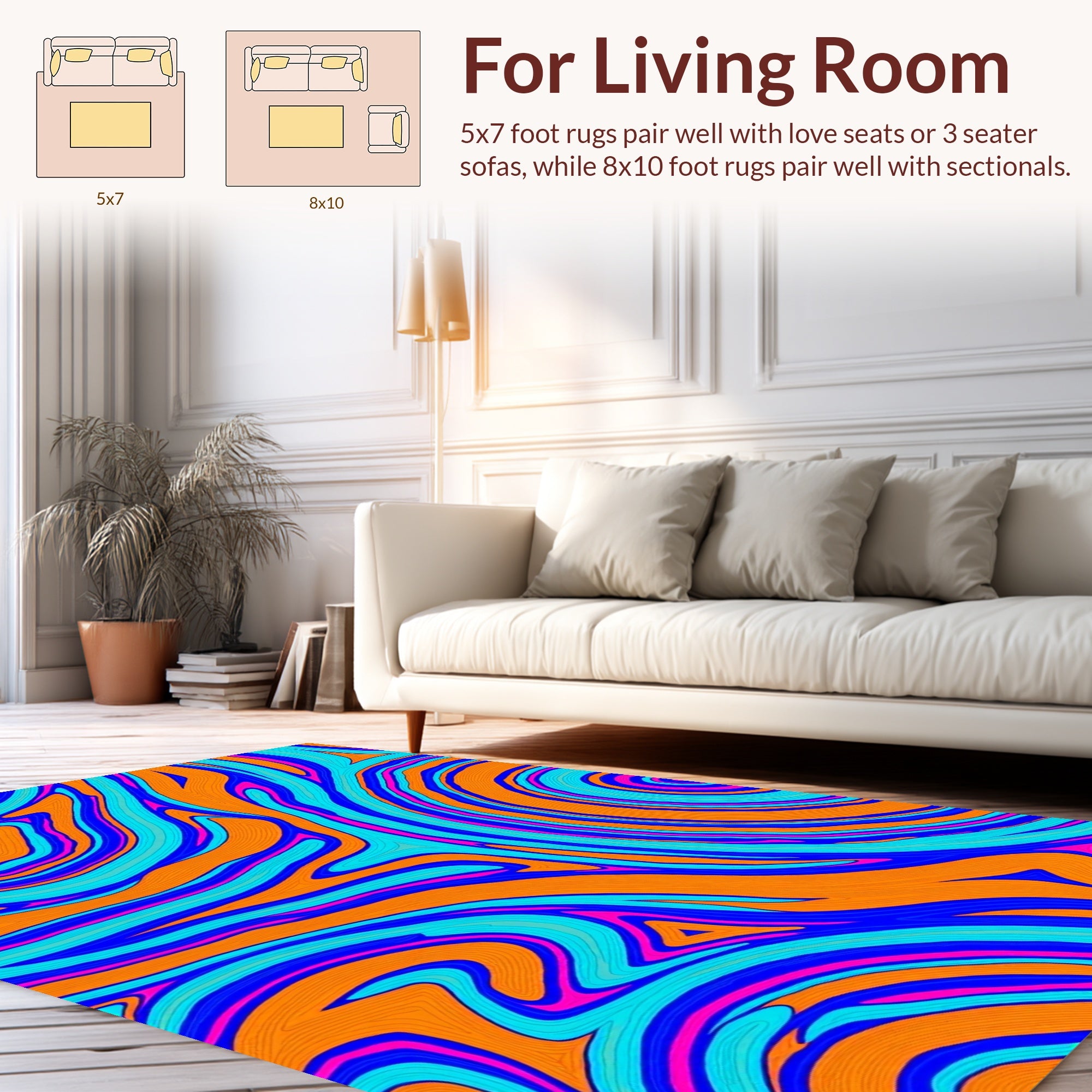 Vivid Swirl Abstract Pattern Rug