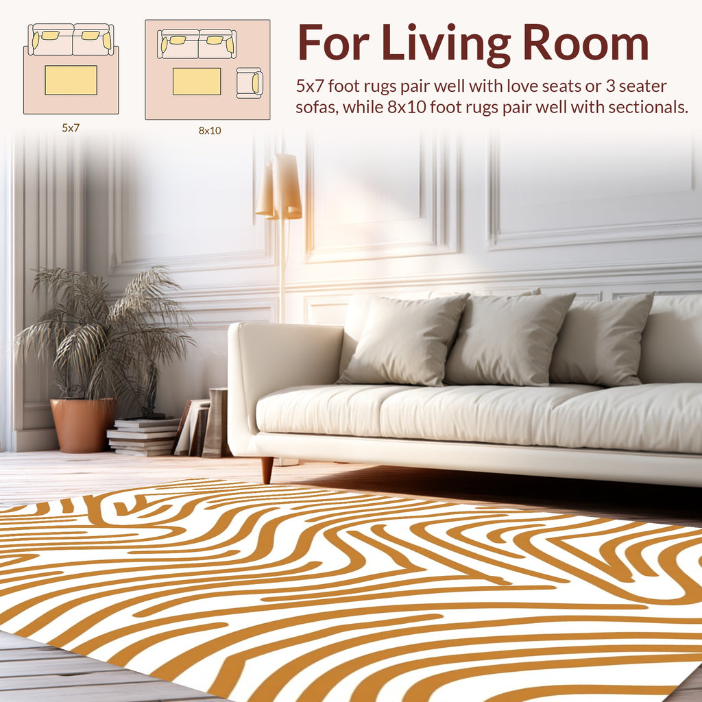 Abstract Wavy Linen Pattern Rug