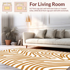 Abstract Wavy Linen Pattern Rug