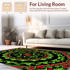 Vibrant Floral Kaleidoscope Art Rug