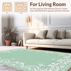 Elegant White Floral Border Design Rug