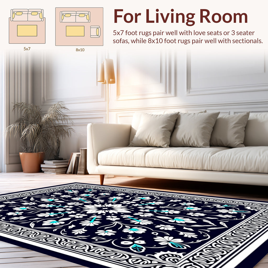 Classic Floral Repeating Pattern Rug
