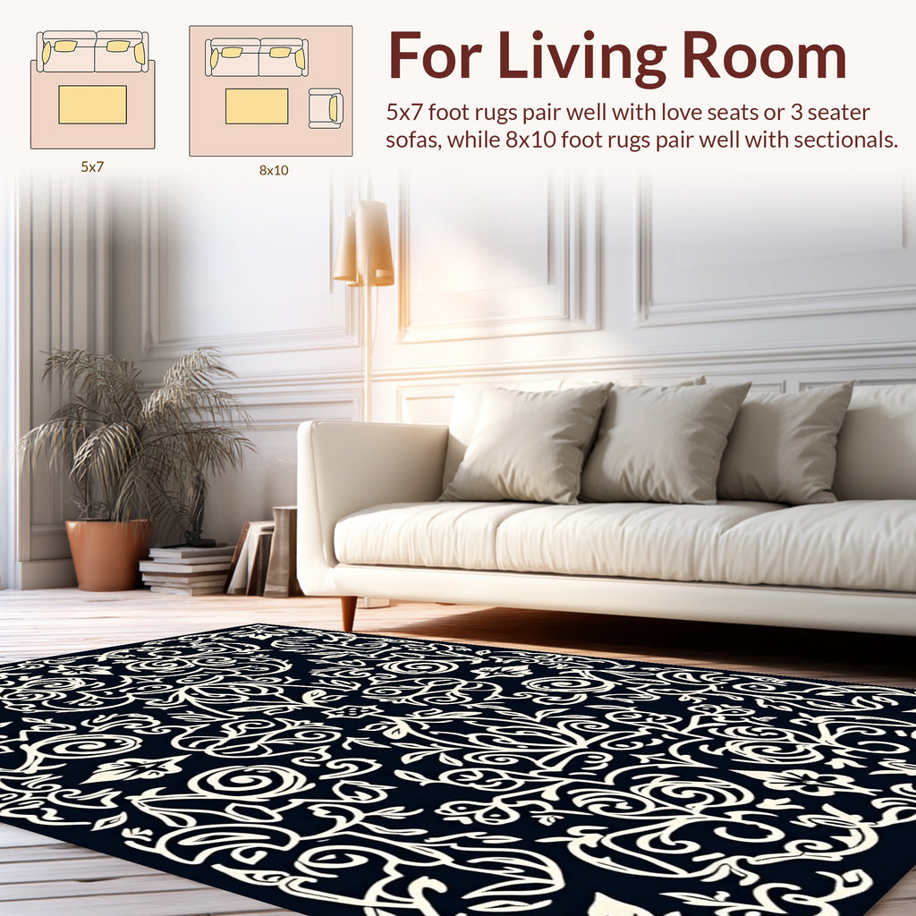 Classic Floral Scrollwork Pattern Rug
