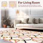 Abstract Swirl Pink Gold Pattern Rug