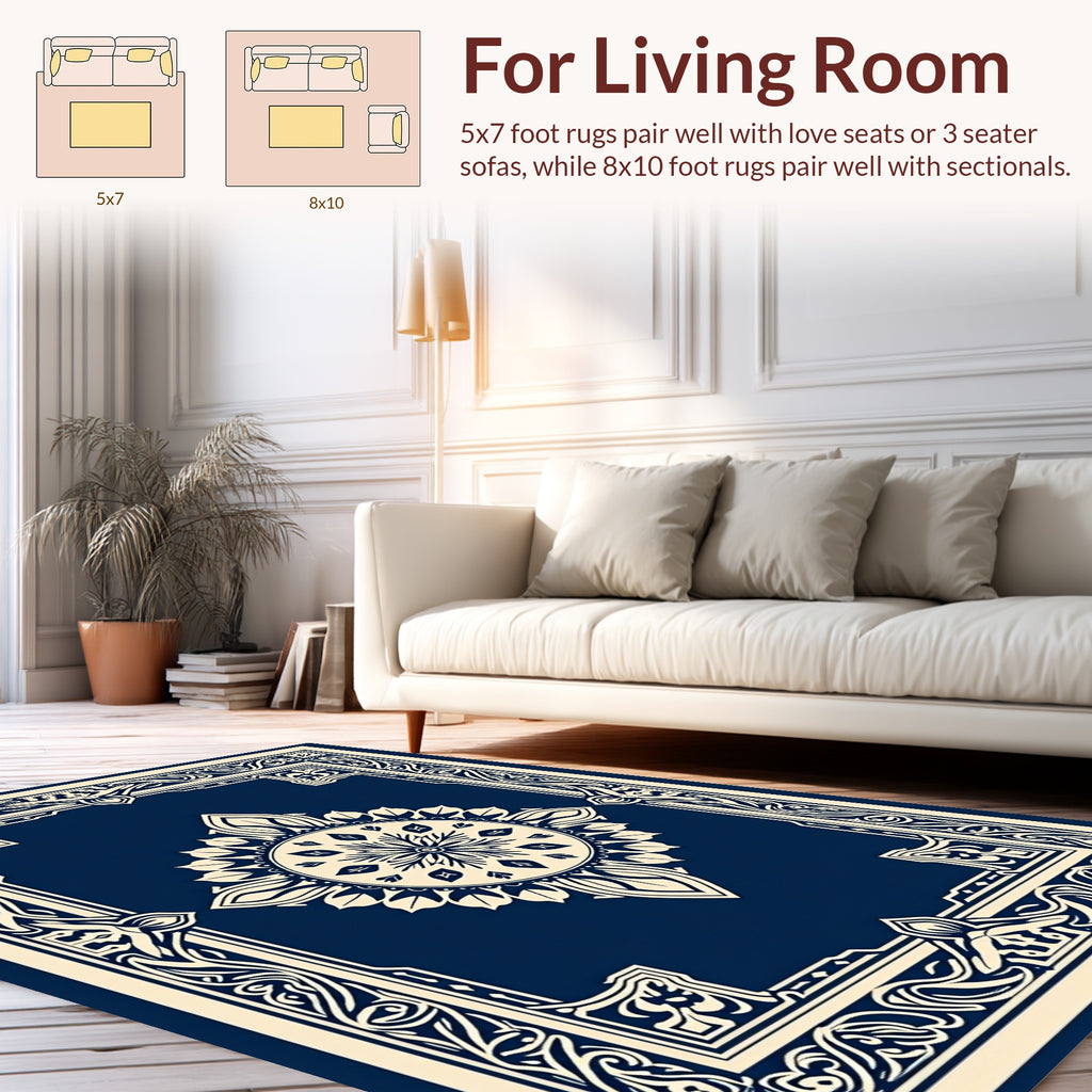 Ornate Mandala Border Design Rug