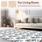 Abstract Gray Blue Swirl Pattern Rug