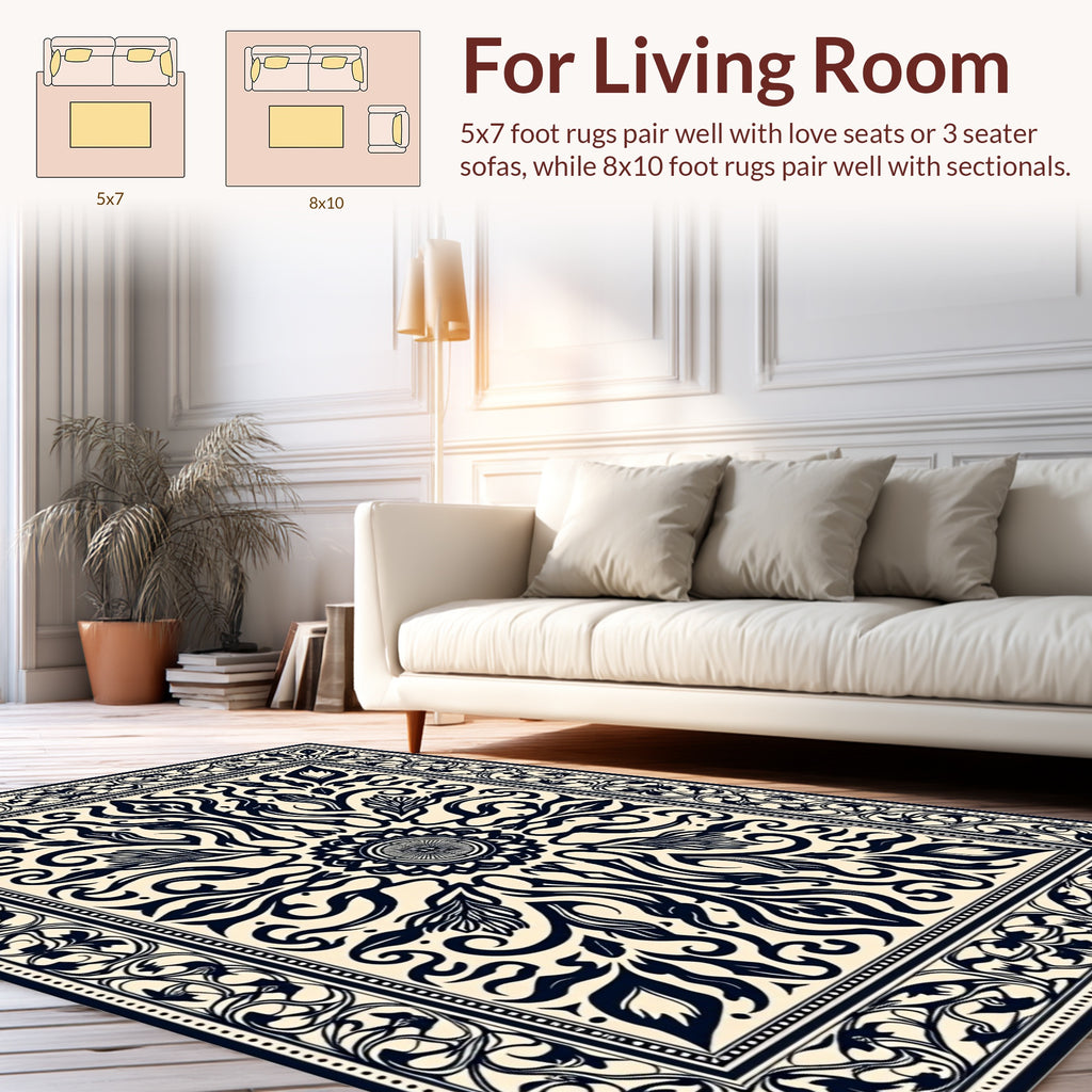 Ornate Floral Medallion Pattern Runner Rug