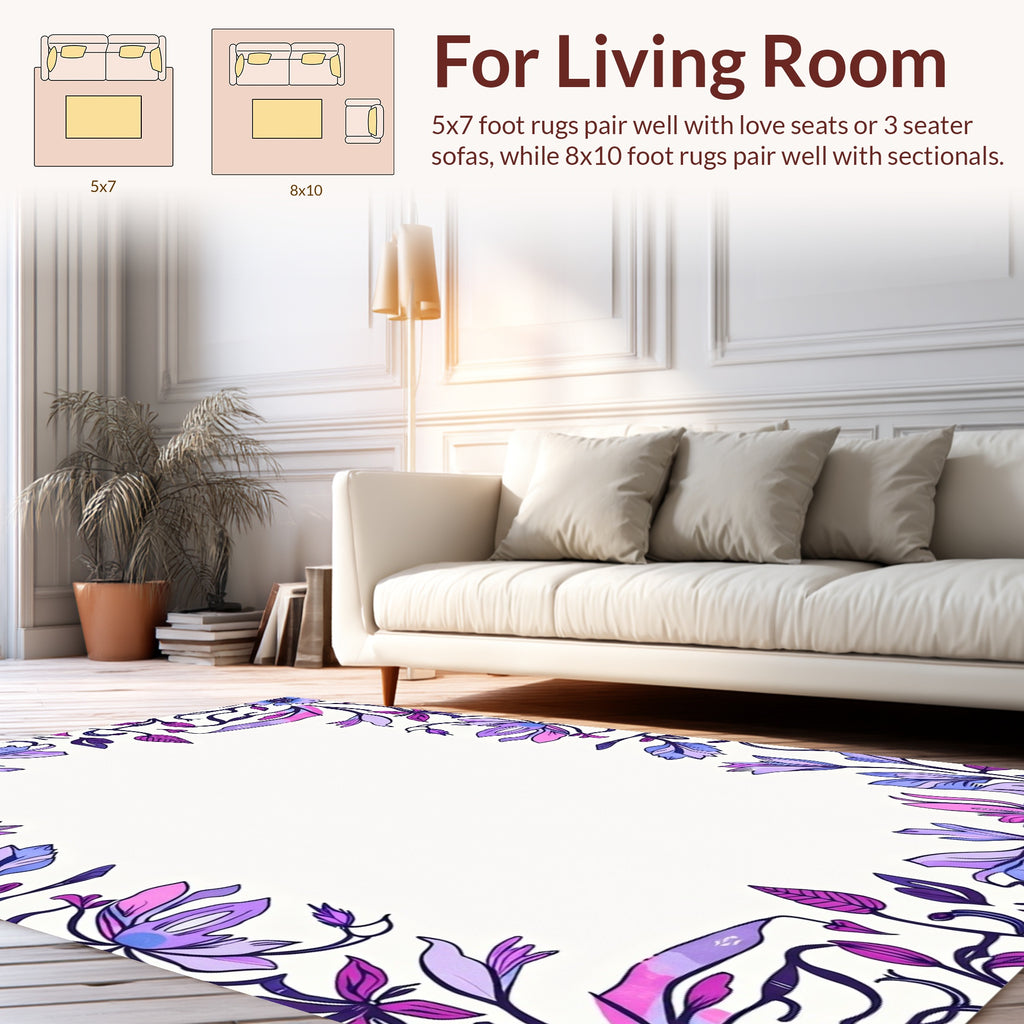 Floral Vines With Purple Hues Rug