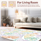 Whimsical Floral Outline Art Rug