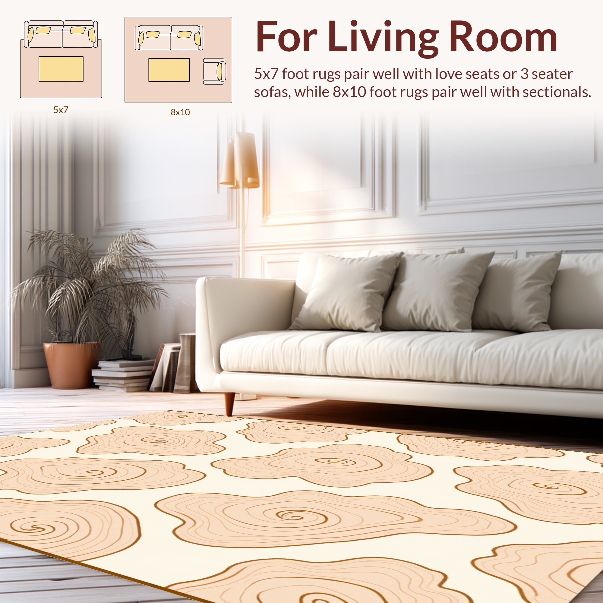Organic Wood Grain Pattern Rug