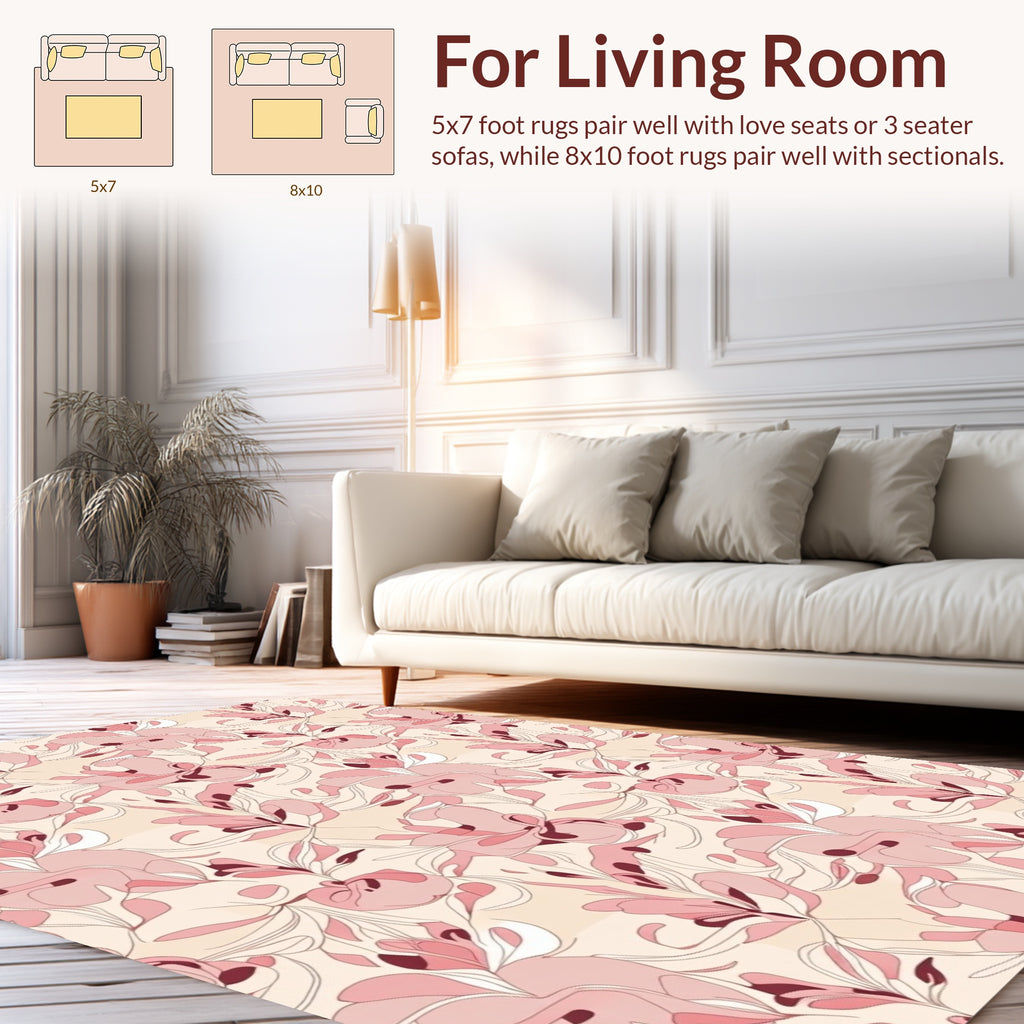 Abstract Floral Swirls Pattern Rug