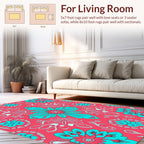 Vibrant Floral Symmetry Pattern Rug