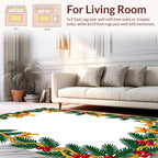 Evergreen Festive Bows Berries Border Rug