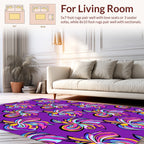 Abstract Swirl Floral Pattern Rug