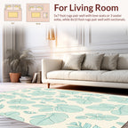Mint Green Leafy Pattern Rug