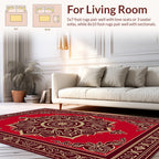 Red Gold Floral Medallion Rug