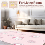 Cute Pink Character Pattern Rug