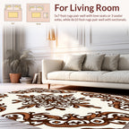 Brown Traditional Floral Medallion Design Rug