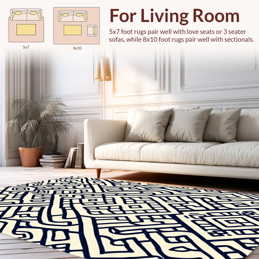 Tribal Maze Pattern Design Rug