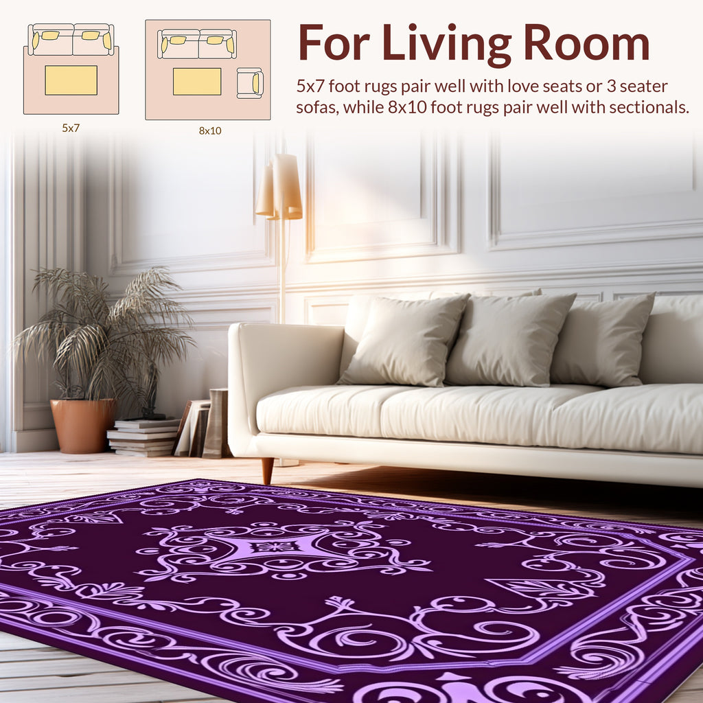 Victorian Style Paisley Scrollwork Design Rug