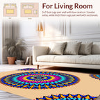 Vibrant Geometric Mandala Pattern Rug