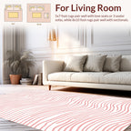 Soft Pink Wavy Organic Lines Rug