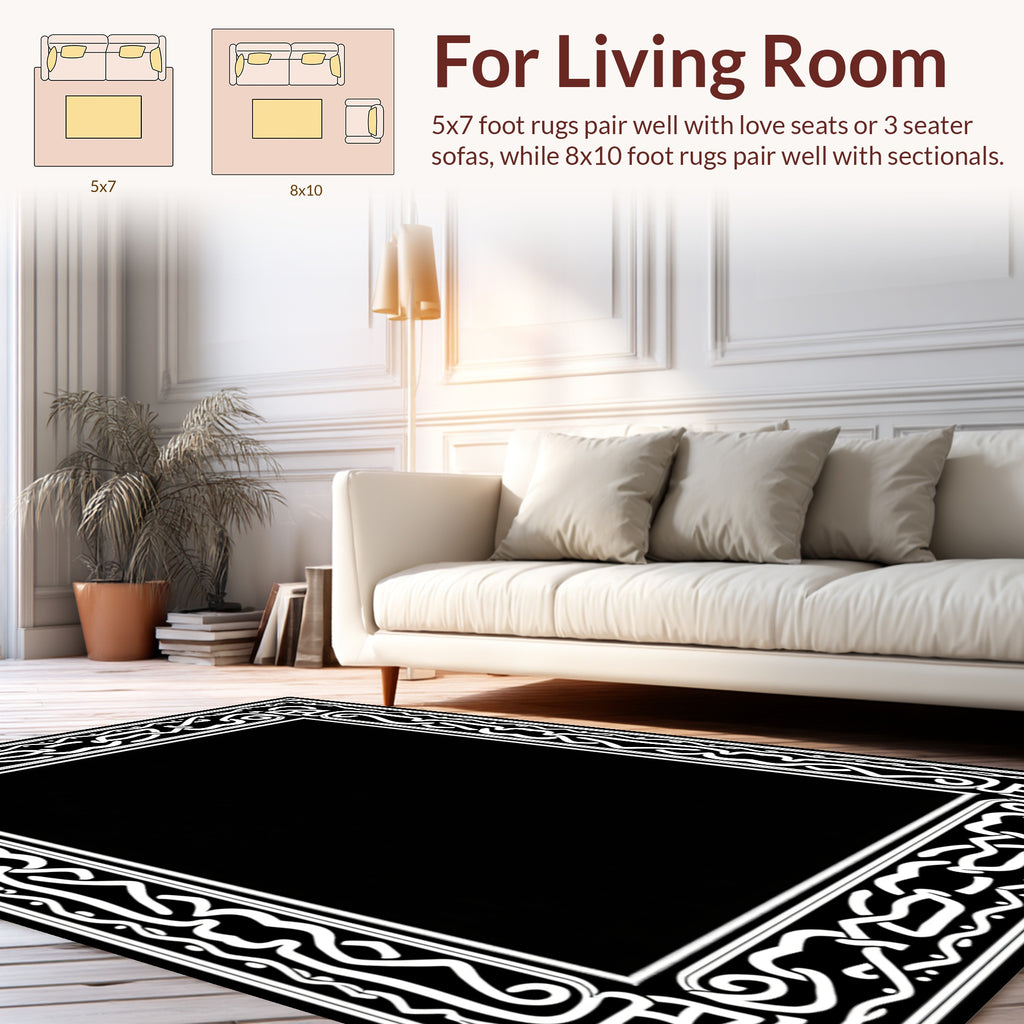 Intricate Celtic Knot Border Design Rug