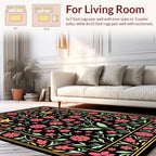 Floral Bird With Yellow Accents Design Rug