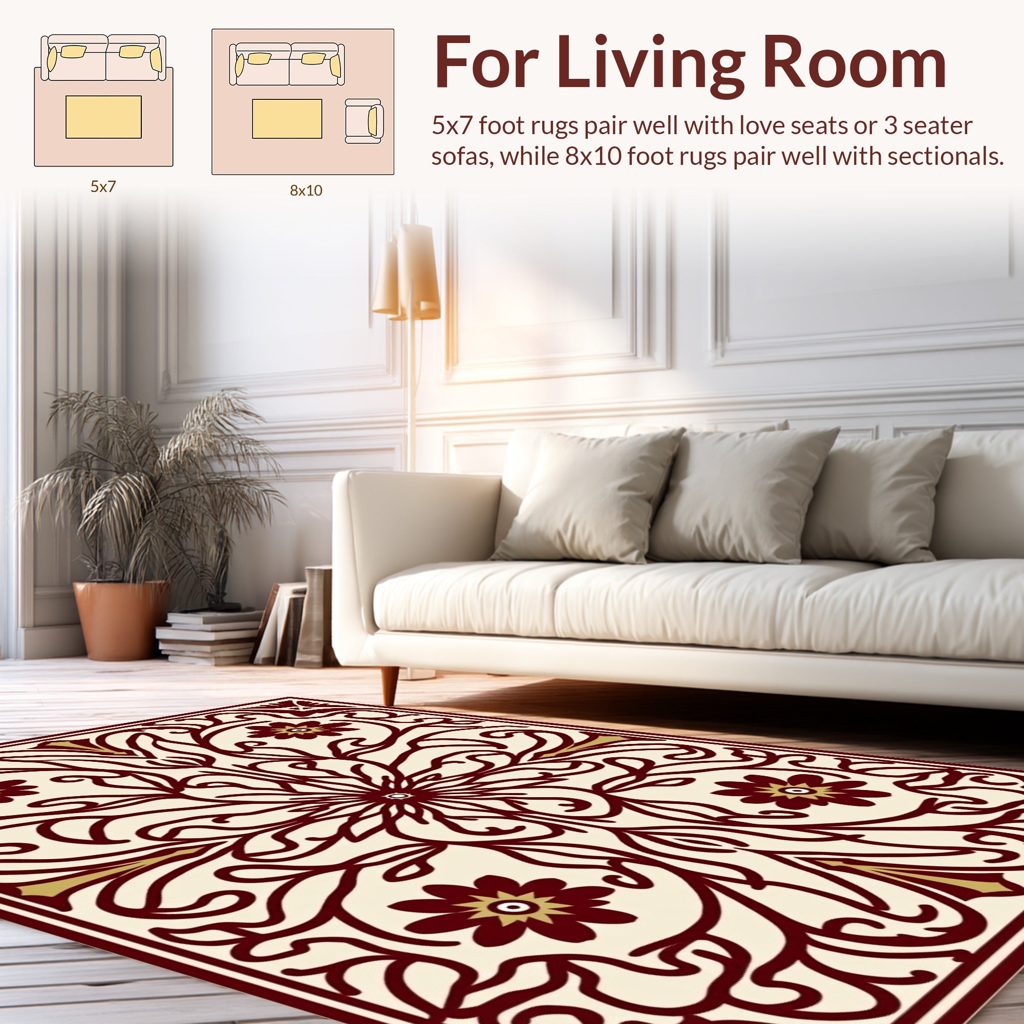 Ornate Floral Mandala Pattern Rug