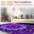 Purple Floral Mandala Pattern Rug