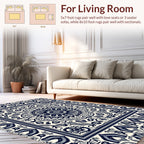 Intricate Floral Medallion Monochrome Design Rug