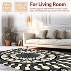 Radiating Monochrome Mandala Pattern Rug