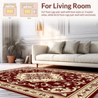 Classic Floral Damask Intricate Border Rug