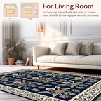 Classic Floral Medallion Navy Rug