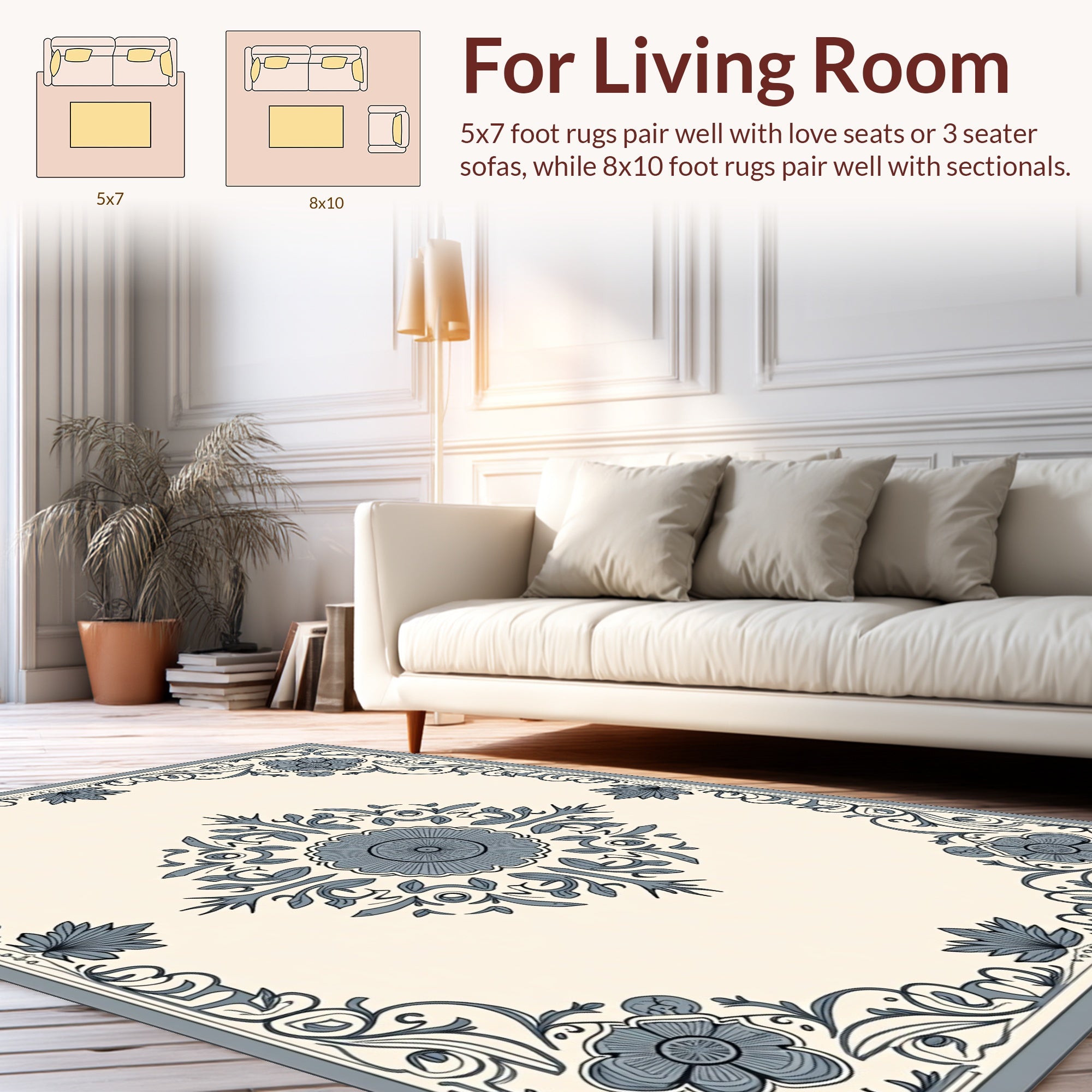 Classic Floral Scrollwork Medallion Rug