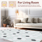 Geometric Hexagonal Cool Tones Pattern Rug