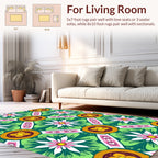 Artistic Floral Diamond Pattern Rug