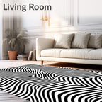 Abstract Zebra Stripe Print Rug