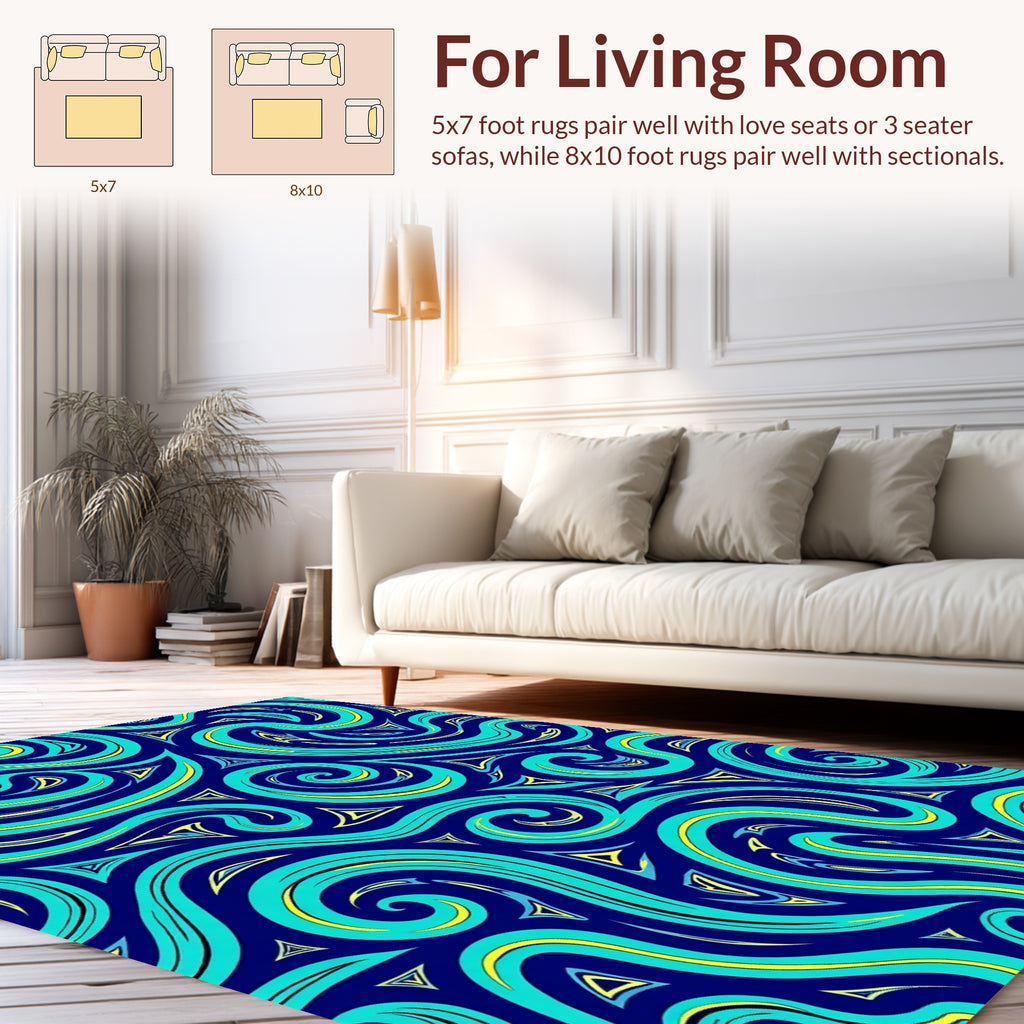 Abstract Swirl Triangle Pattern Rug