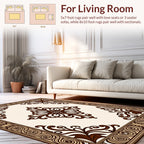 Elegant Scrollwork with Central Floral Motif Rug